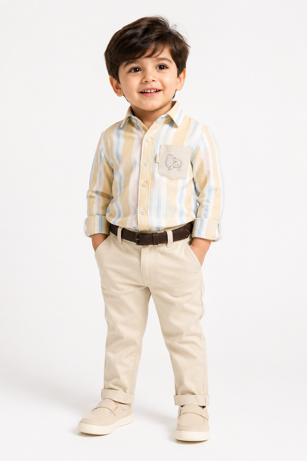 Boys Striped Shirt Set