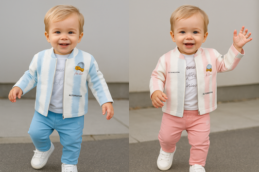 Stylish Striped Jacket & Pant Set – 1 to 4 Years (2 Colors)