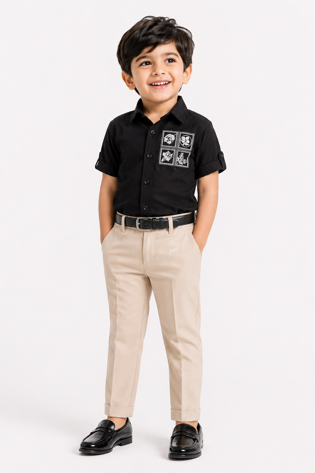 Boys Embroidered Shirt Set