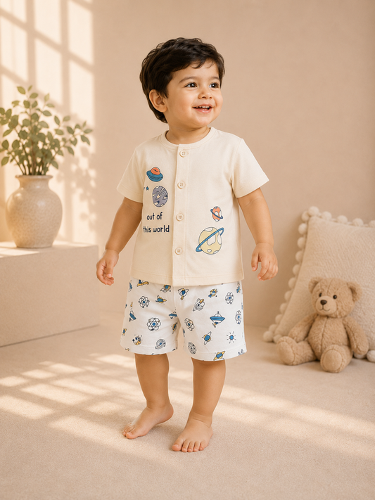 Out of This World Space Print Shirt & Shorts Set