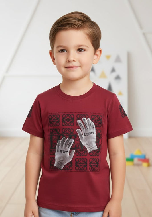Boys Maroon LOEWE Graphic Print T-Shirt – 5Y to 17Y