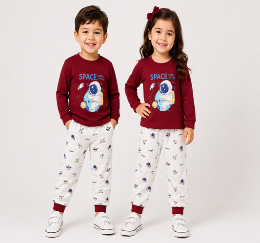 Space Explorer Sweatshirt & Printed Jogger Set