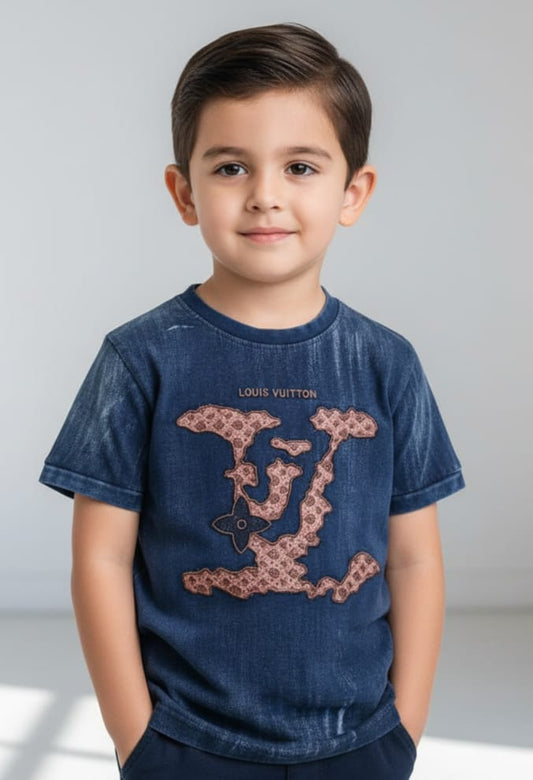 Boys Denim Look Louis Vuitton T-Shirt – 5Y to 17Y