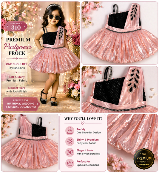 Girls One Shoulder Partywear Frock