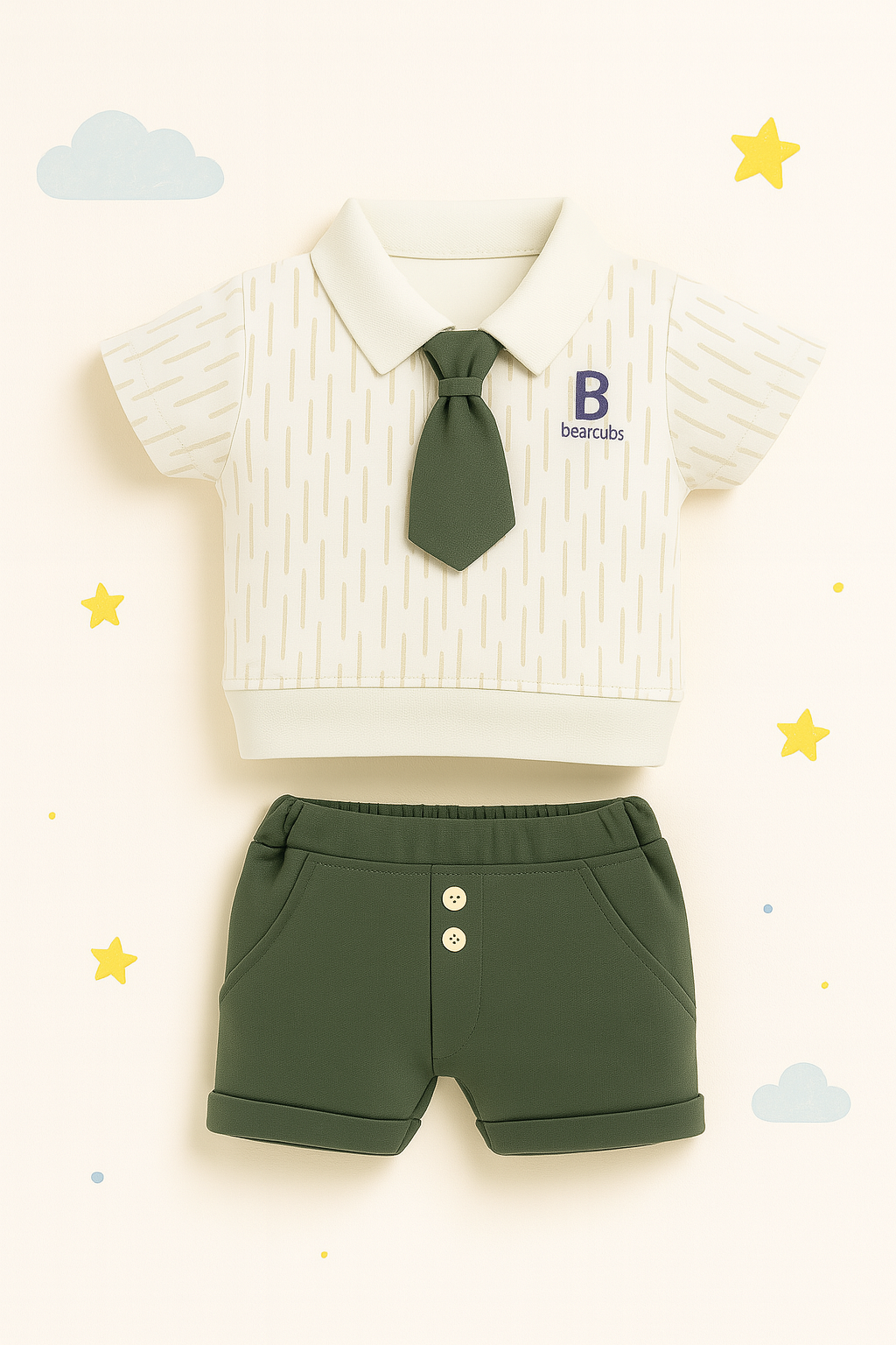 Stylish Baby Boy Polo Short Sets with Ties