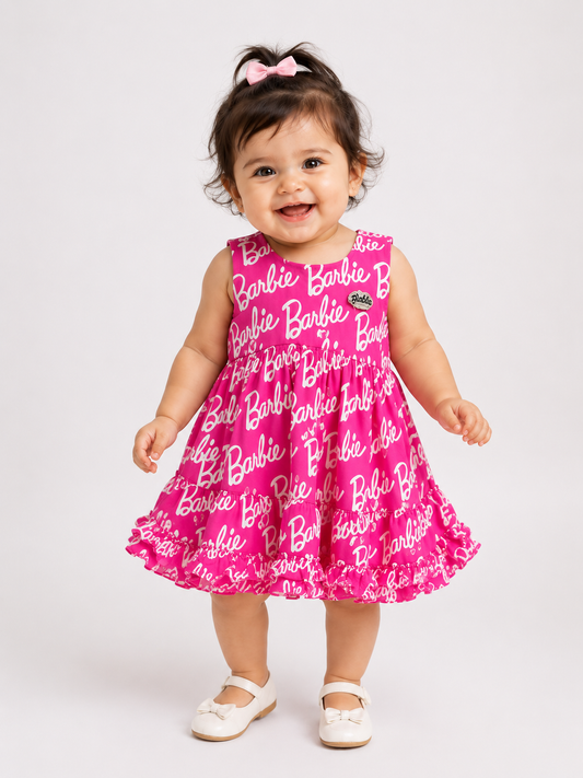 Barbie Print Sleeveless Dress