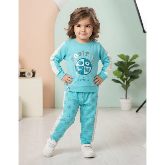 Positive Dotschic Smiley Coord Set - Sky Blue & Peach