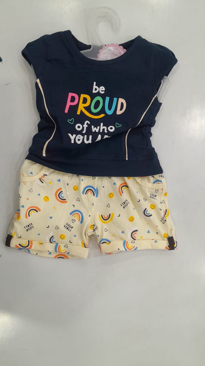 Girls Rainbow Shorts Set (6–18 Months)