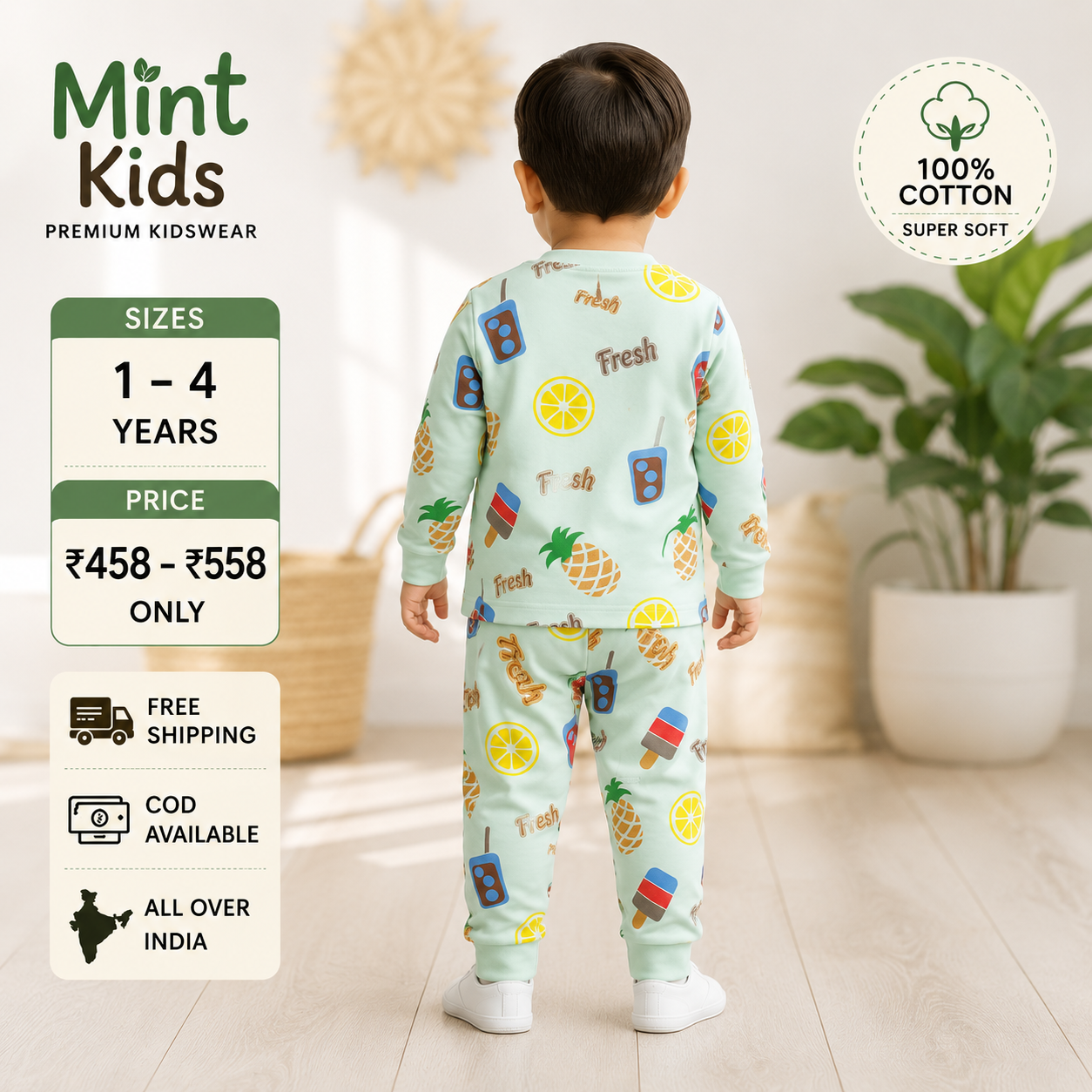 Fresh Fruit Print Cotton Coord Set