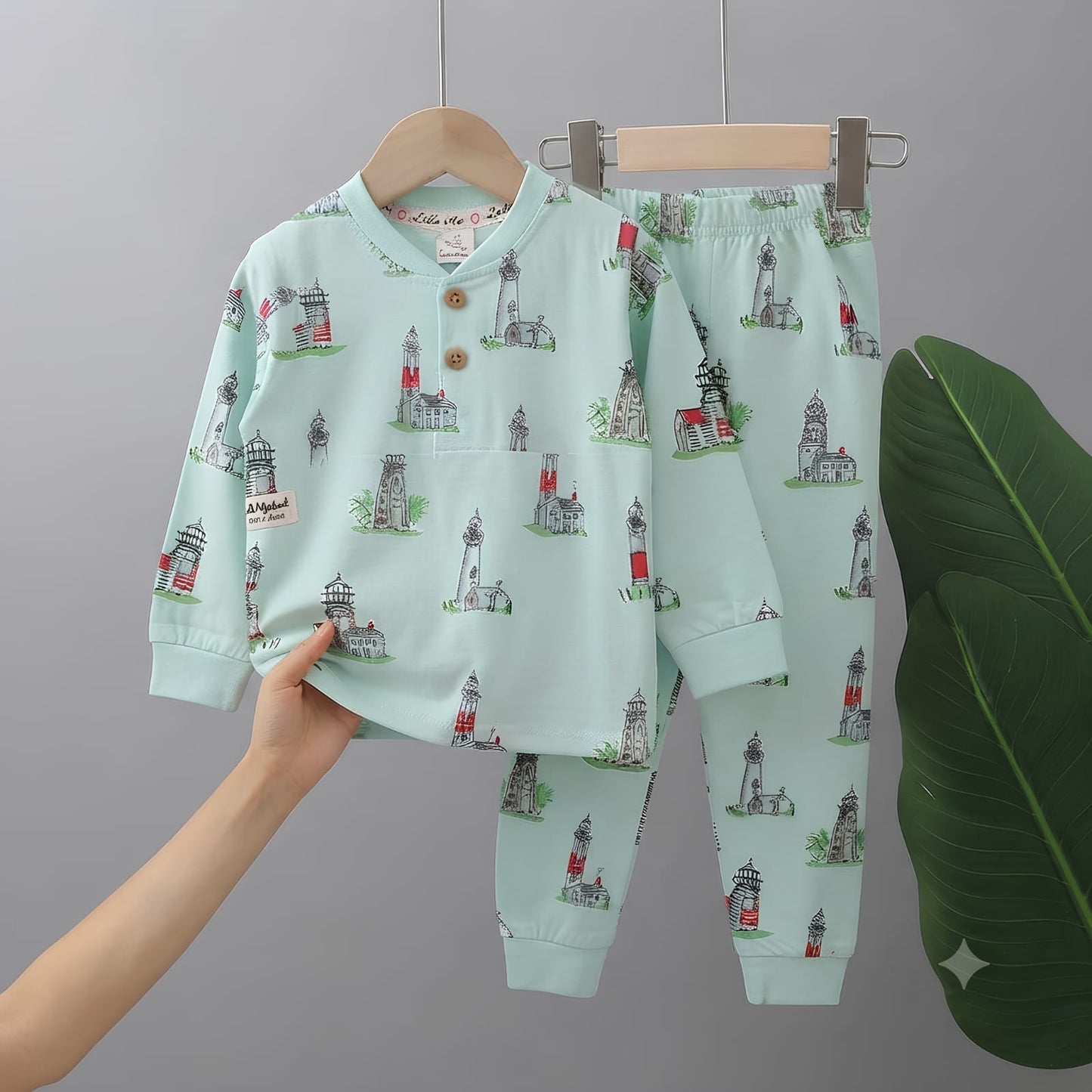 Lighthouse Print Full-Sleeve Coord Set