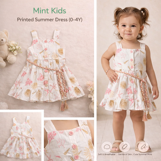 Mint Kids Printed Summer Dress (0–4Y)