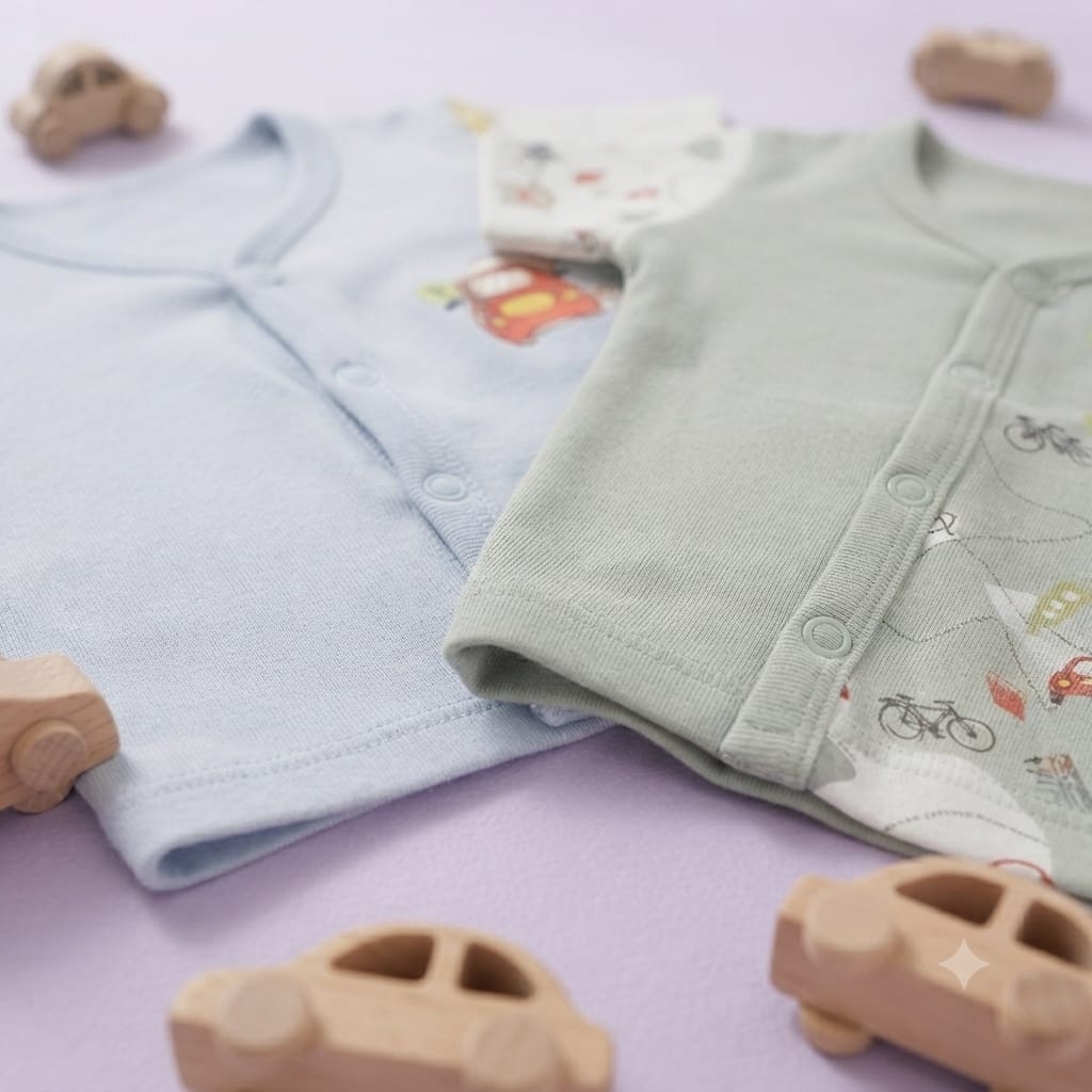 City Life Newborn Jhabla & Shorts Set