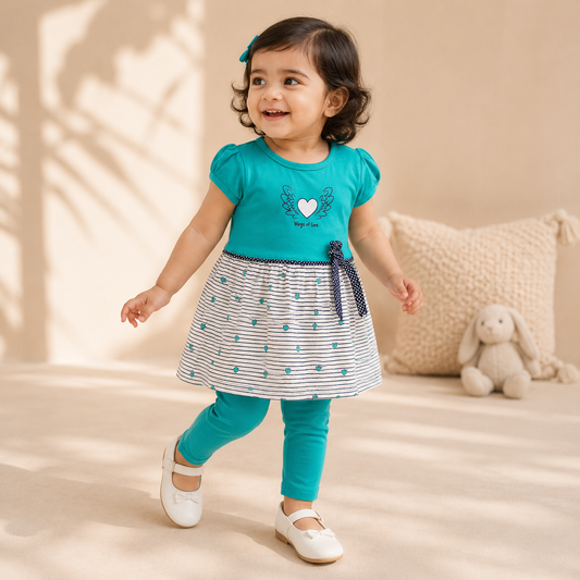 Wings of Love Frock & Leggings Set