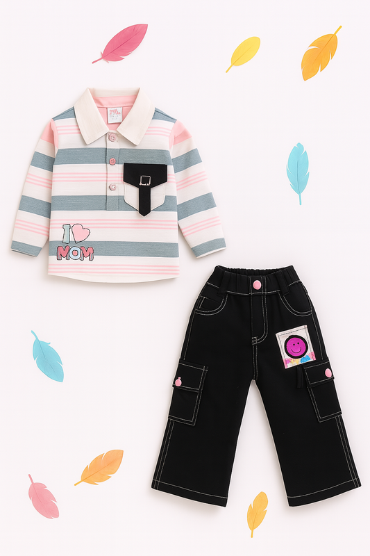 Striped Shirt & Cargo Pants Co-ord Set – Classic Cool