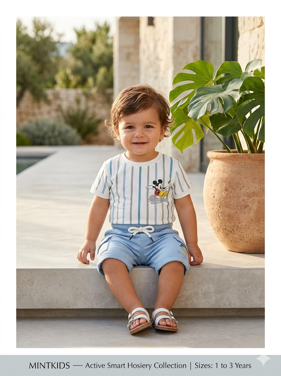 Mickey Mouse Striped Coord Set