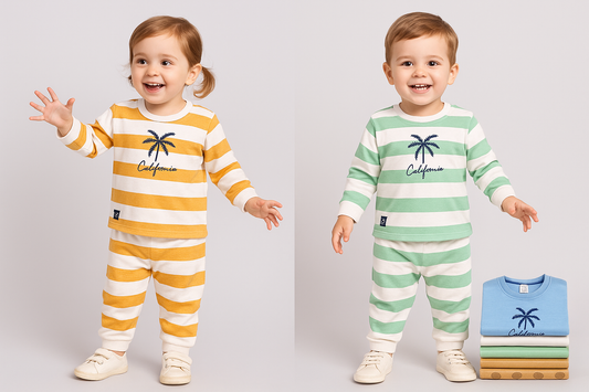 MintKids California Striped Sweatshirt & Jogger Set (1–4 Years)