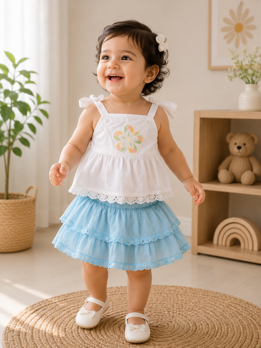 Daisy Frill Top & Skirt Set