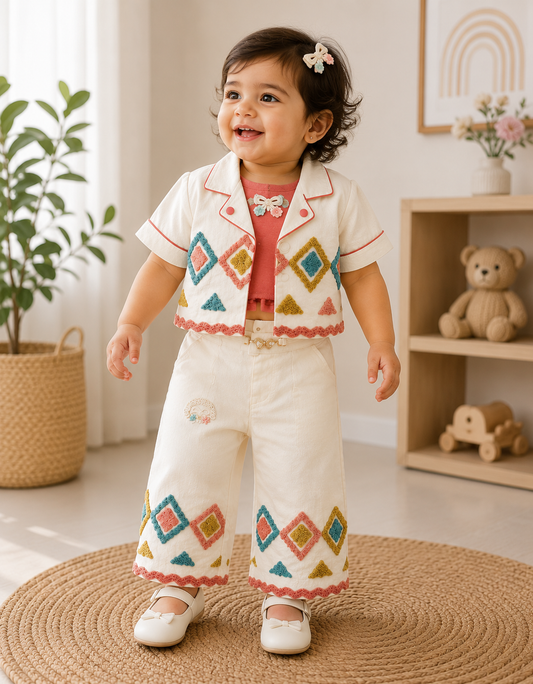 Diamond Embroidered Coord Set