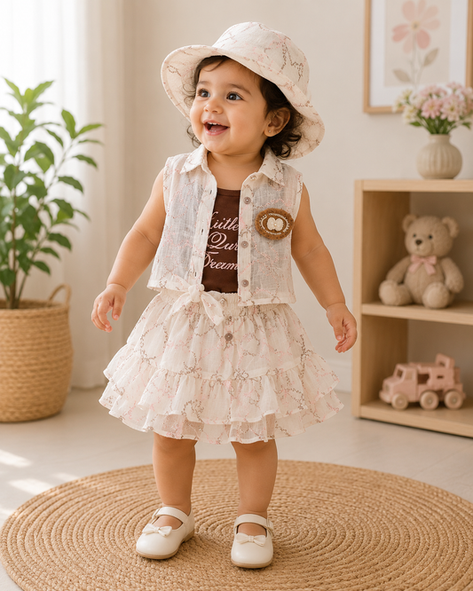 Little Dream Floral Jacket & Skirt Set
