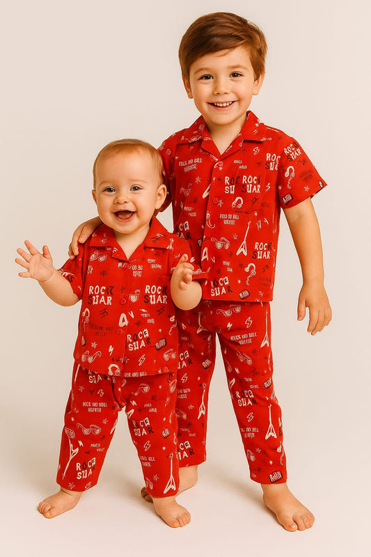 "Rock Star" Pajamas for Siblings