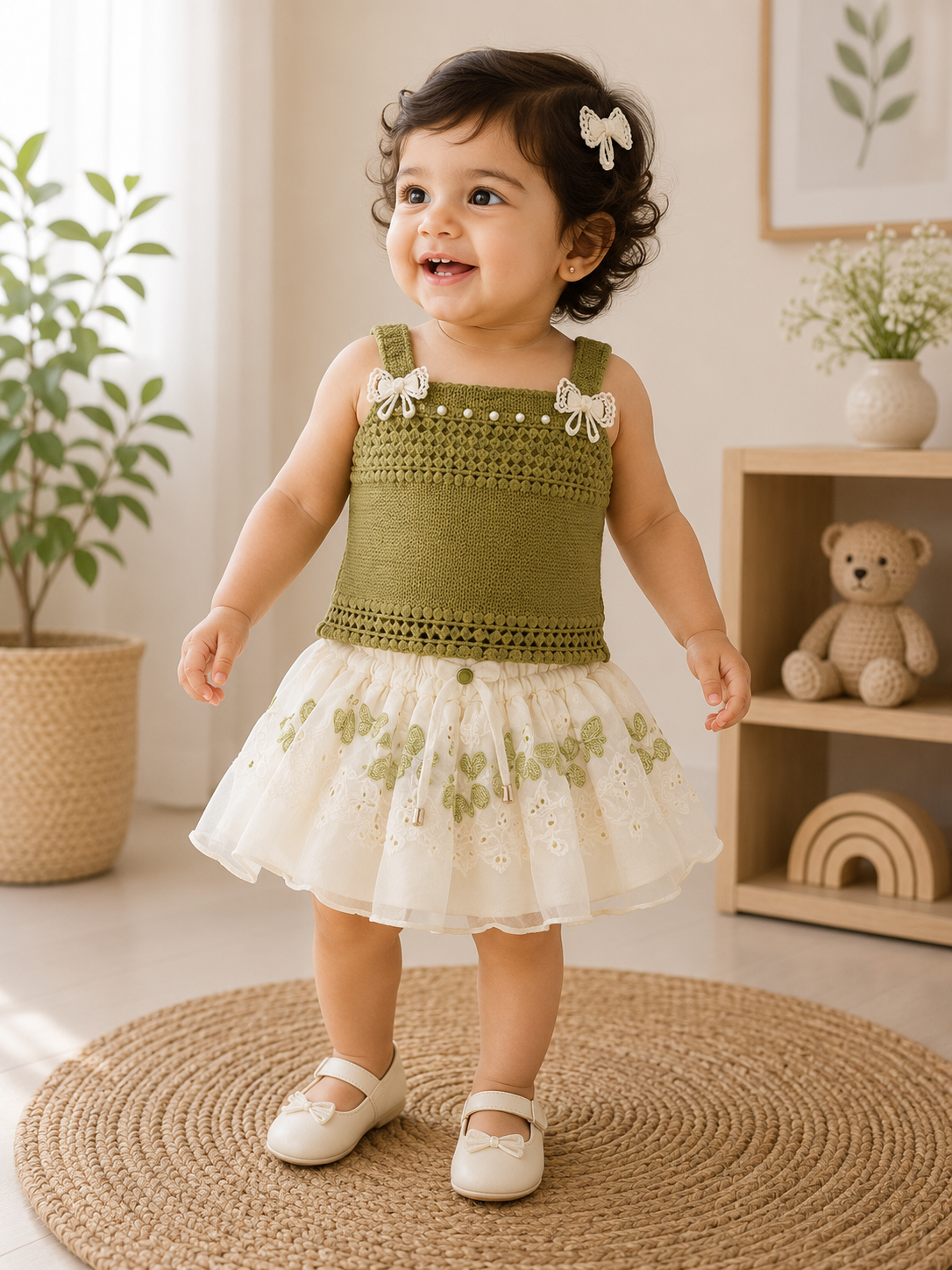 Crochet Top & Butterfly Tutu Set