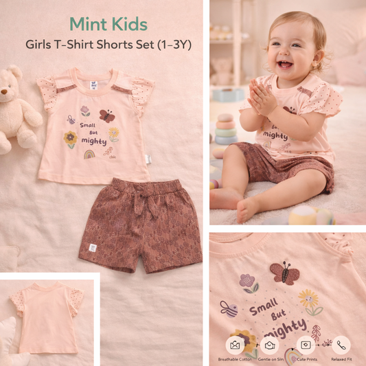 Mint Kids Girls T-Shirt Shorts Set (1–3Y)