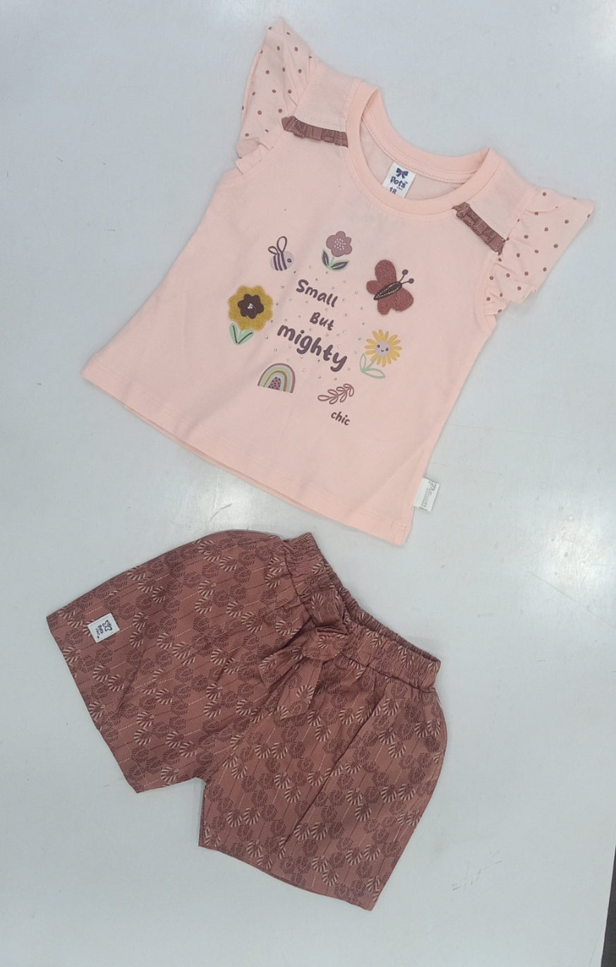 Mint Kids Girls T-Shirt Shorts Set (1–3Y)