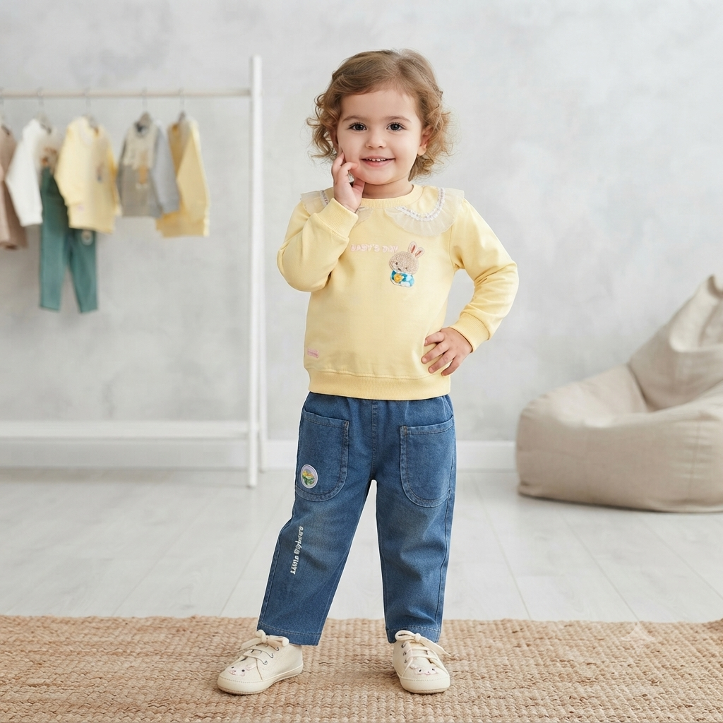 Little Explorer Sweatshirt & Denim Jeans Set