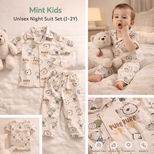 Mint Kids Unisex Night Suit Set (1–2Y)