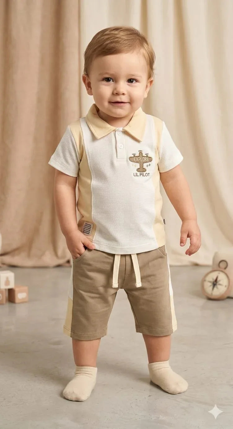 Mint Kids Boys Polo Co-ord Set (2–5Y)