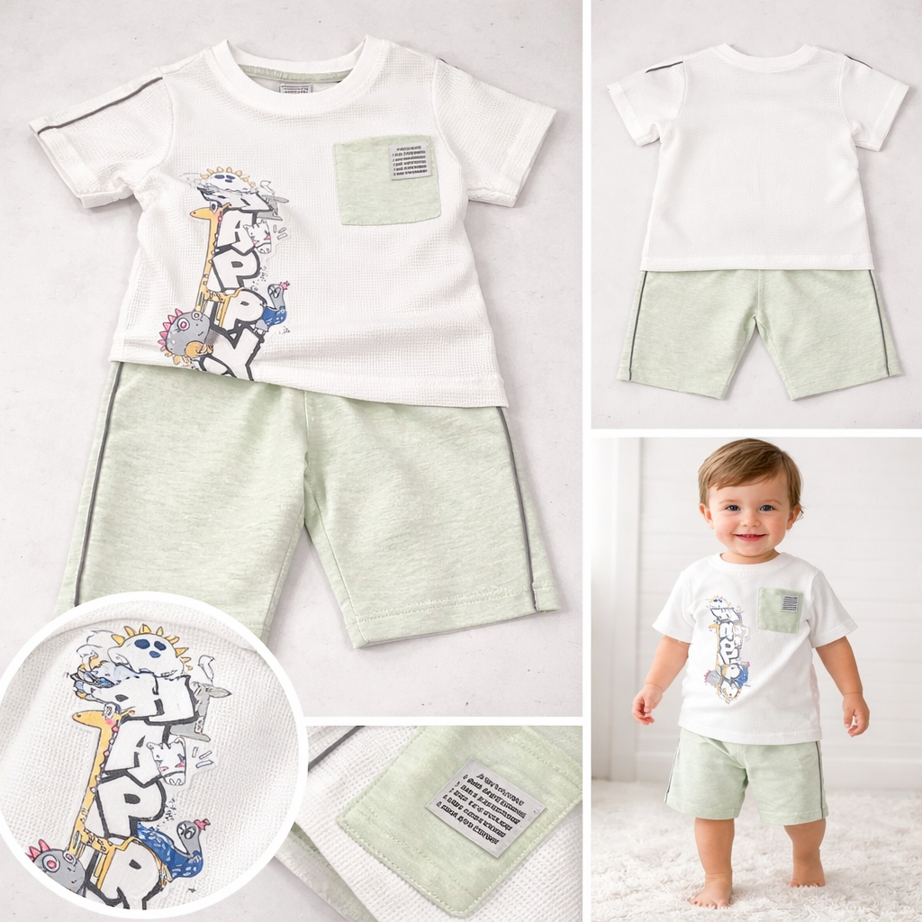 Boys Dino Print Co-ord Set (1–3 Yrs)