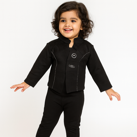 MintKids Classic Black Jacket & Pant Set