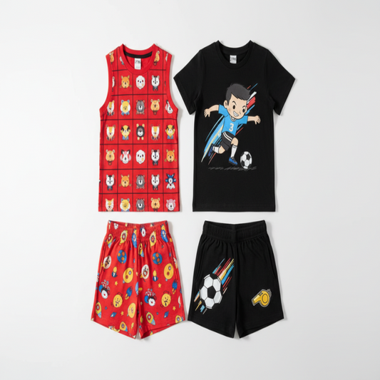 Boys Cartoon Combo Set Flat Lay