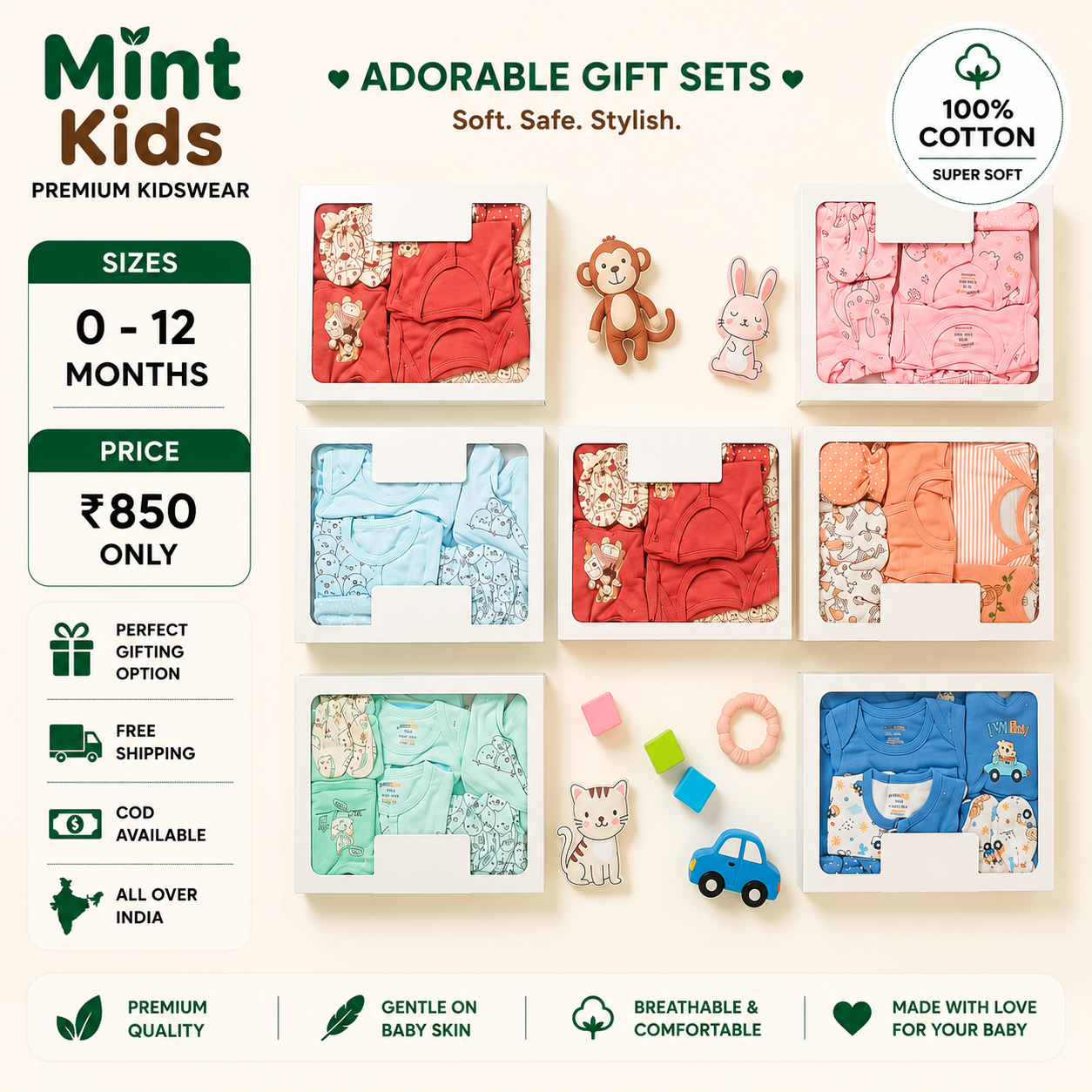 Adorable Baby Gift Set - Mint Kids