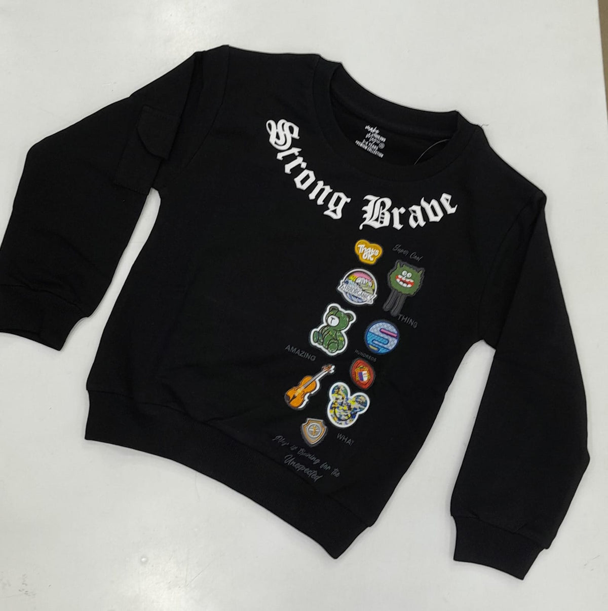 Kids Strong Brave Patch Sweatshirt – 1805