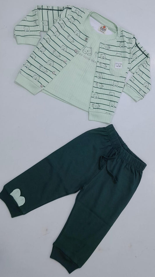 Bear Stripe Baby Tracksuit Set