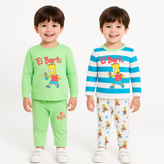 MintKids “El Barto” Cartoon Print Nightwear Set (1–4 Years)